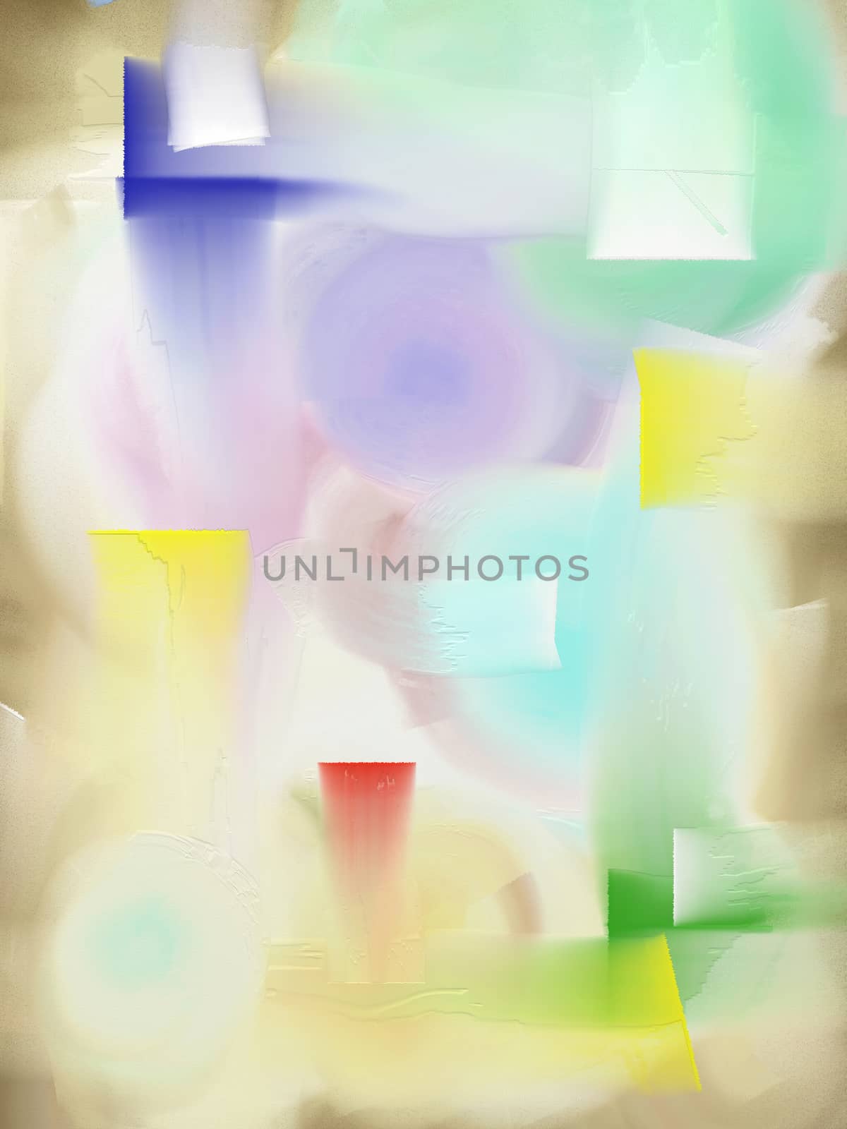 Abstract painting in light soft colors. 3D rendering