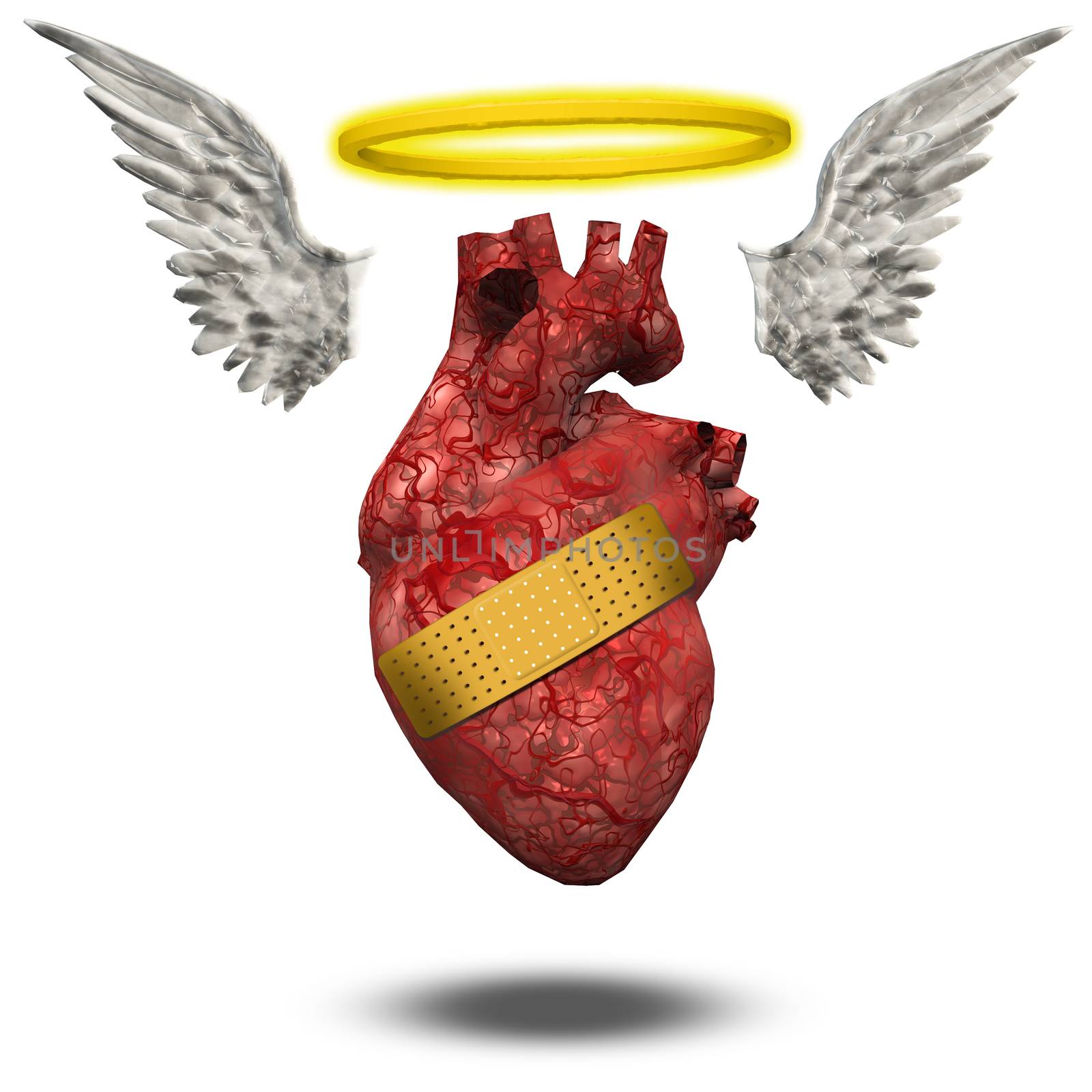 Wounded good heart by applesstock