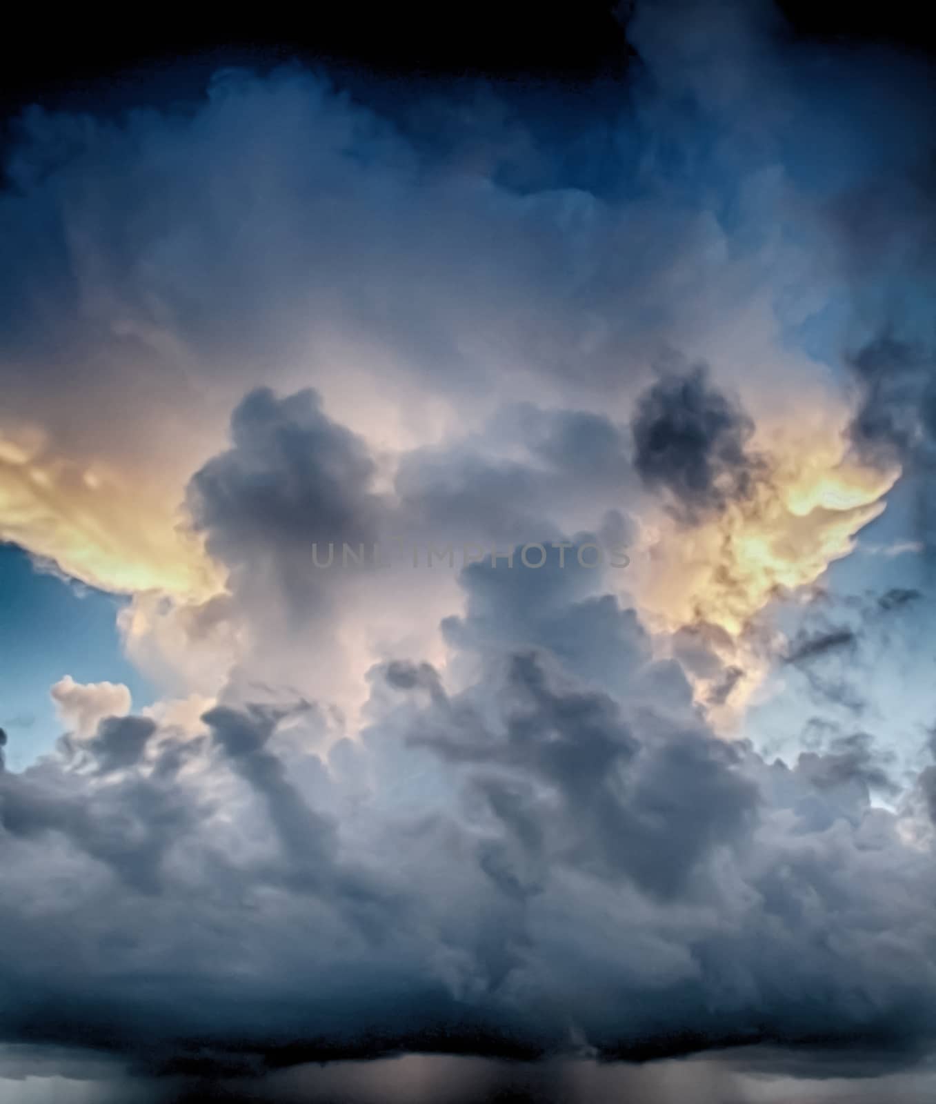 Beautiful cumulus clouds in the sky