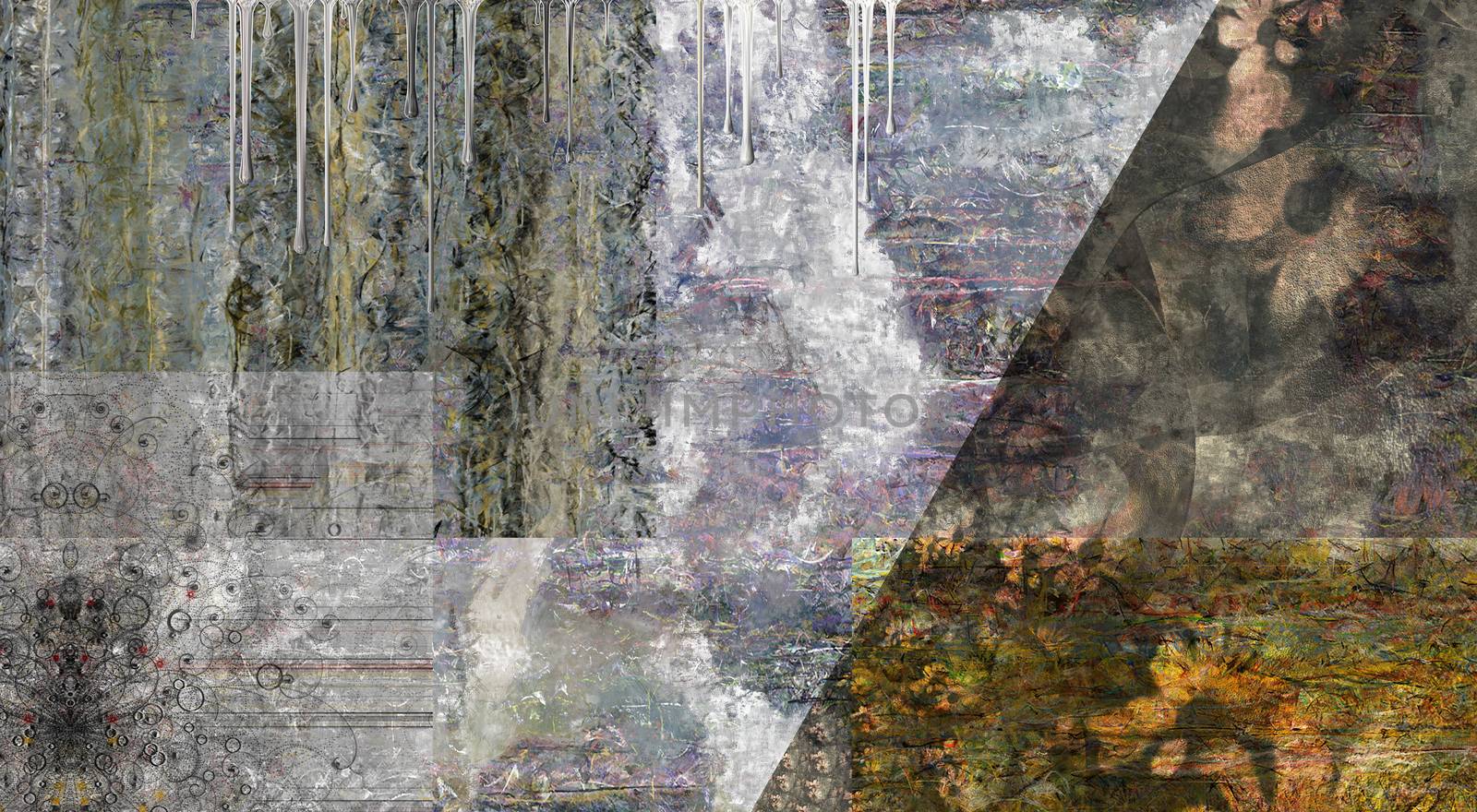 Muted Abstract Painting. 3D rendering