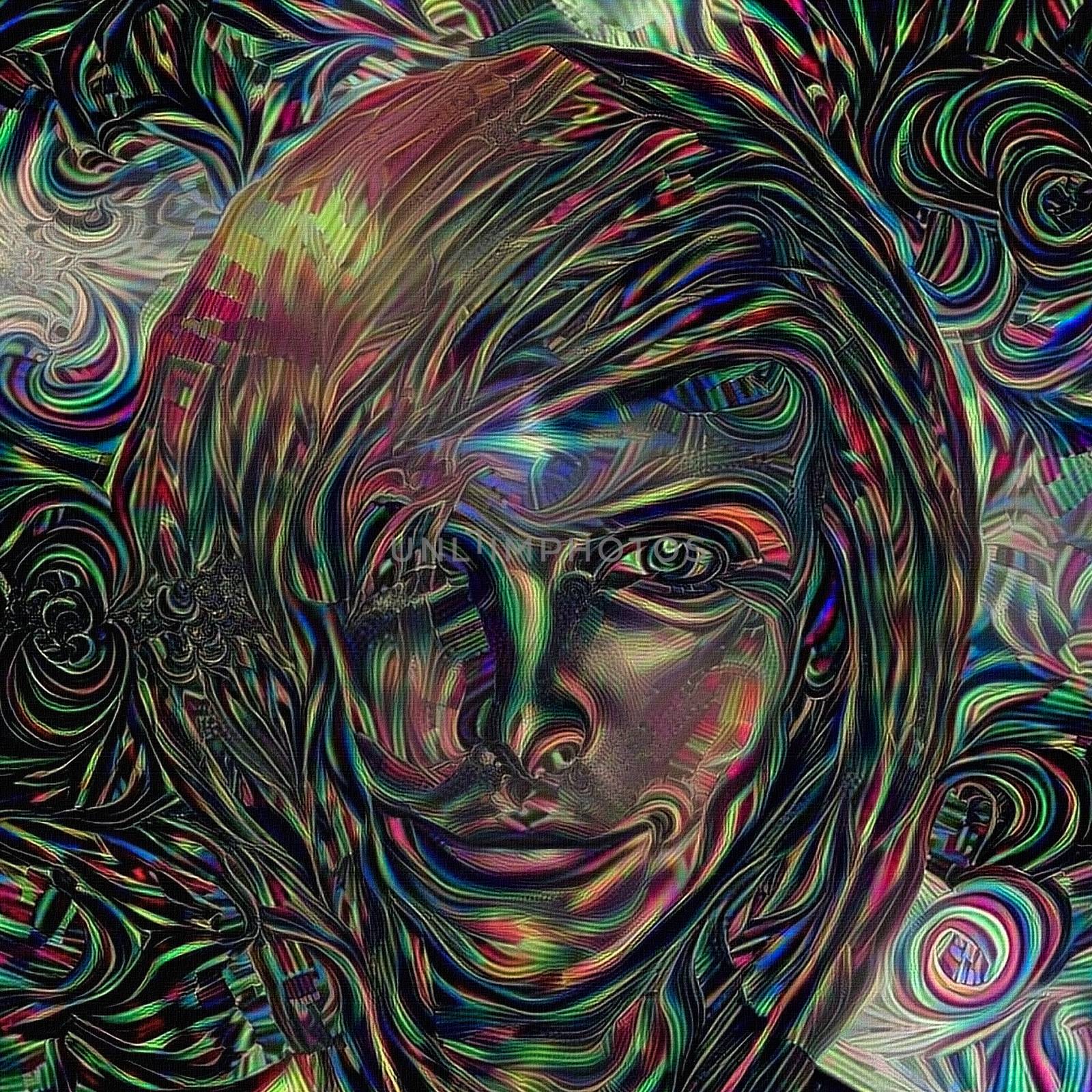 Abstract painting. Woman's face