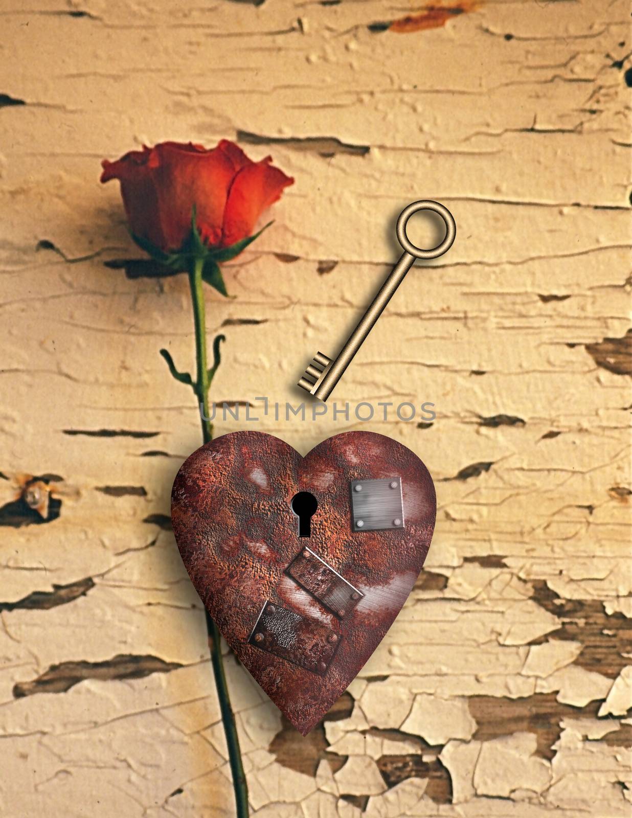 Rusted love heart by applesstock