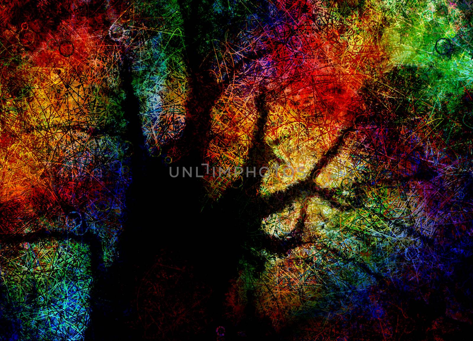 Colorful Abstract Tree by applesstock