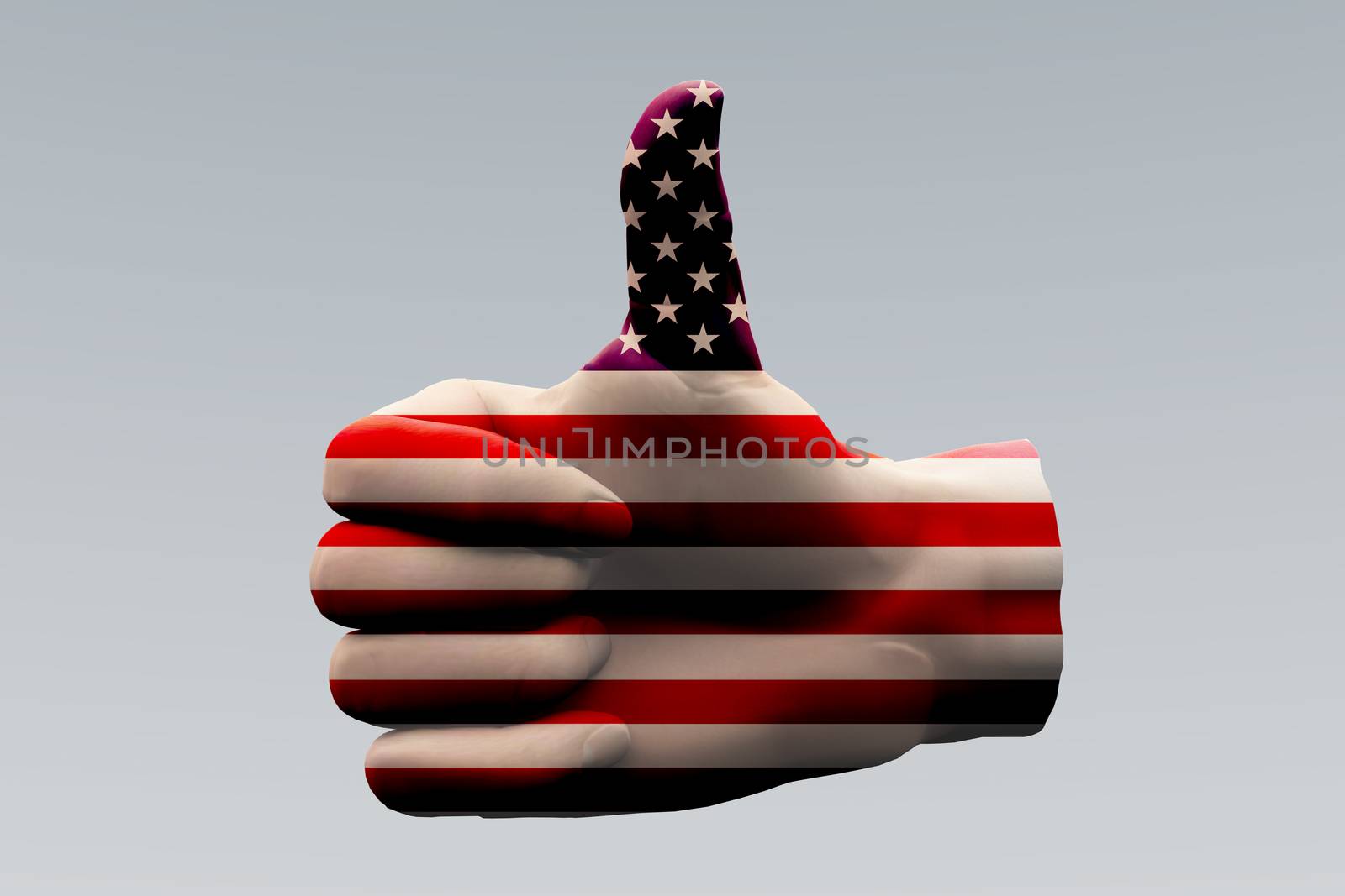 USA Thumbs Up. 3D rendering