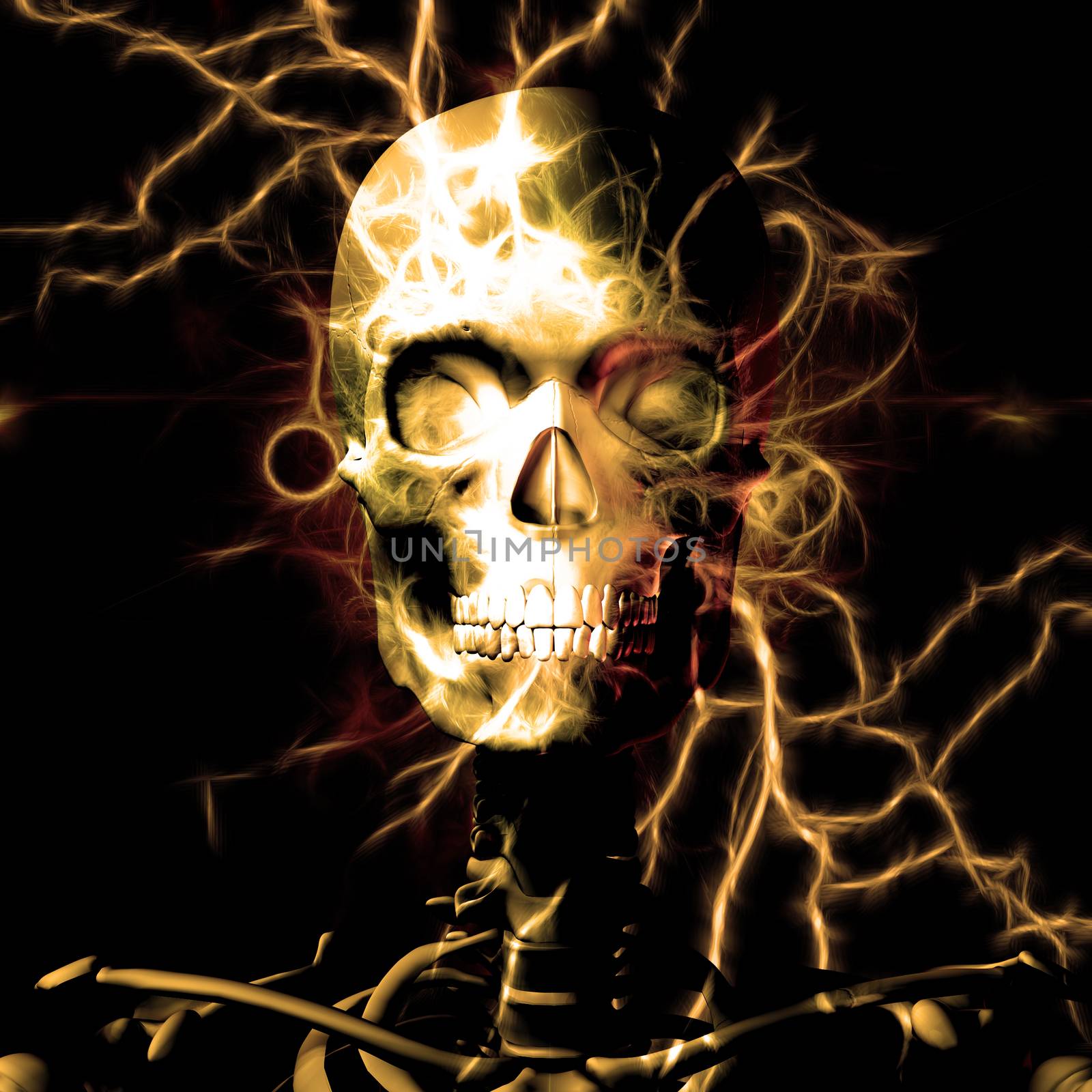 Skull Design. Lightnings