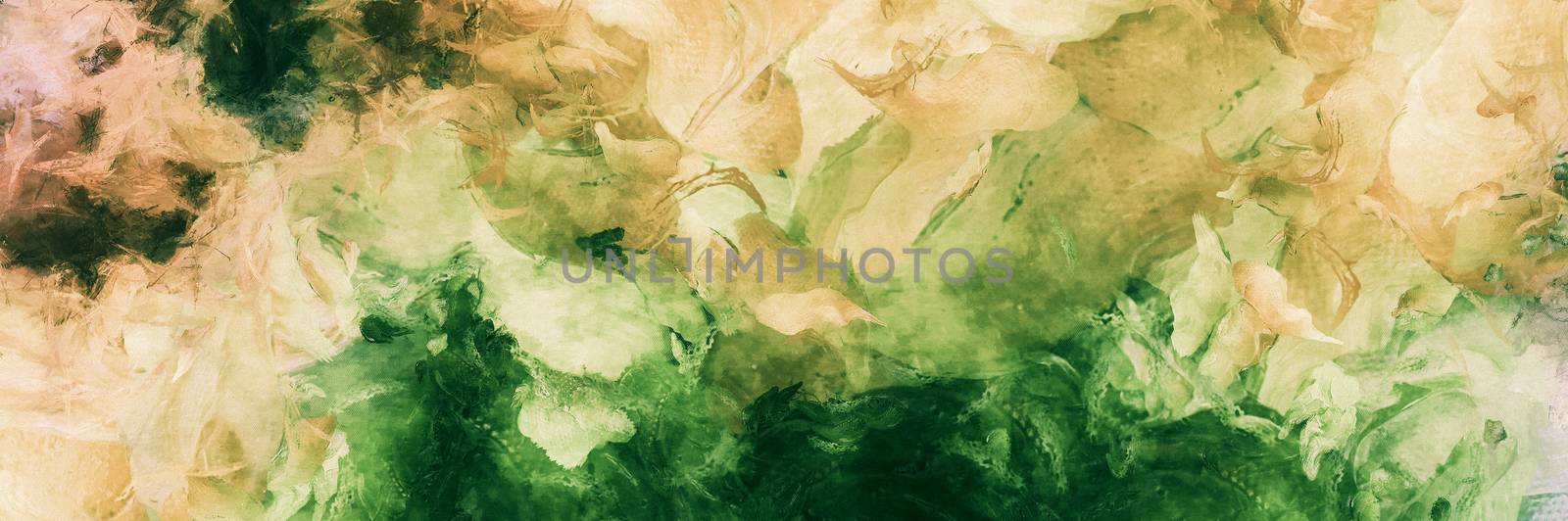 Abstract Painting. Green and Yellow Colors
