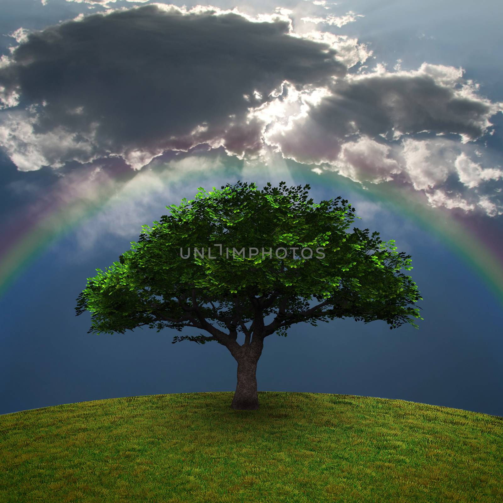Green Tree Rainbow by applesstock