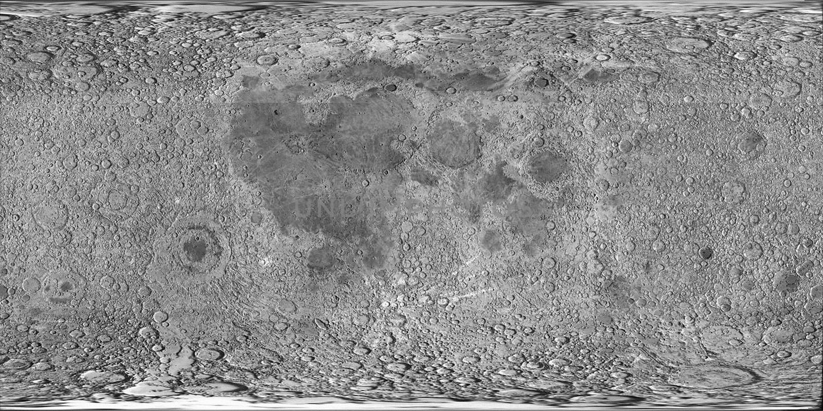 Moon surface, flat map. 3D rendering