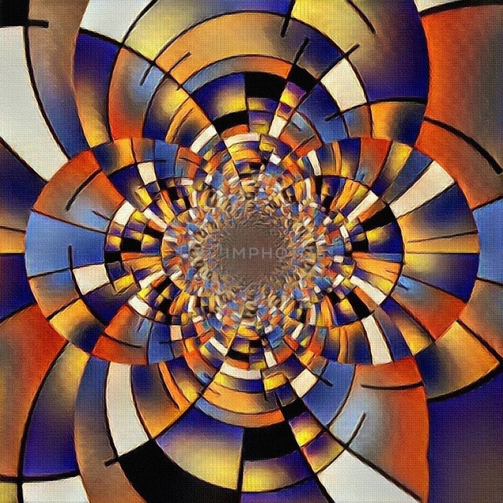 Abstract circles. Fractal. Optical illusion