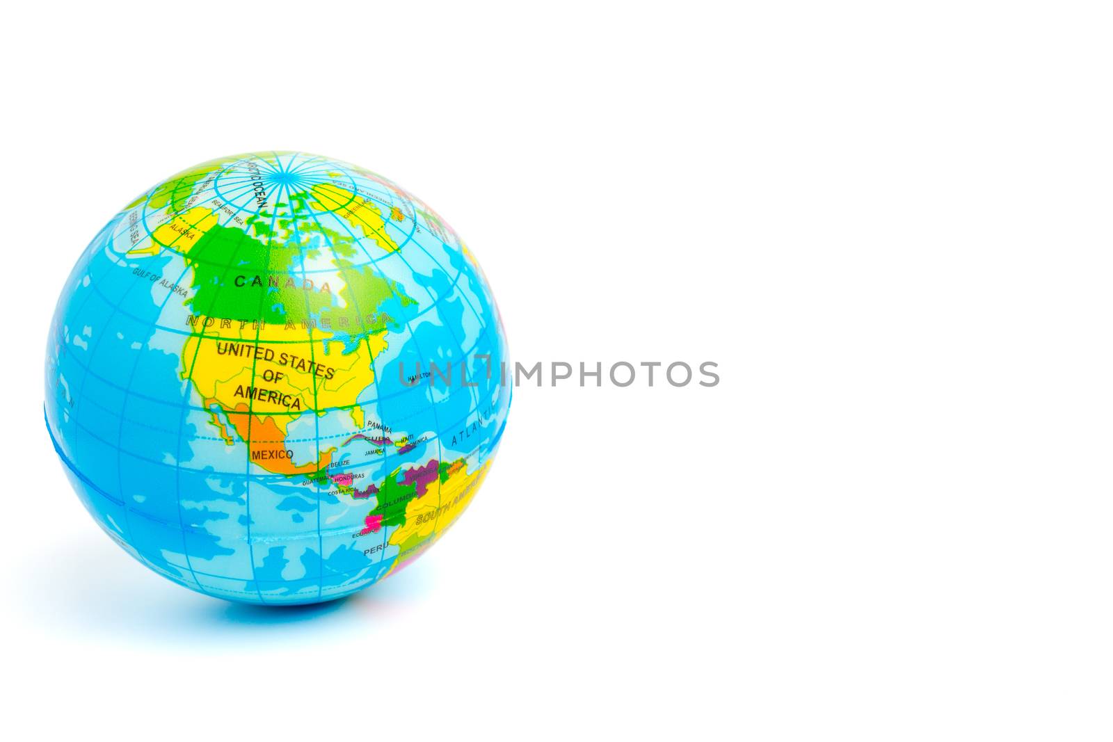 Chiang Mai , Thailand - Aug 9 : Studio shot of Simulated world isolated on white background on August 9 , 2017 in Chiang Mai, Thailand