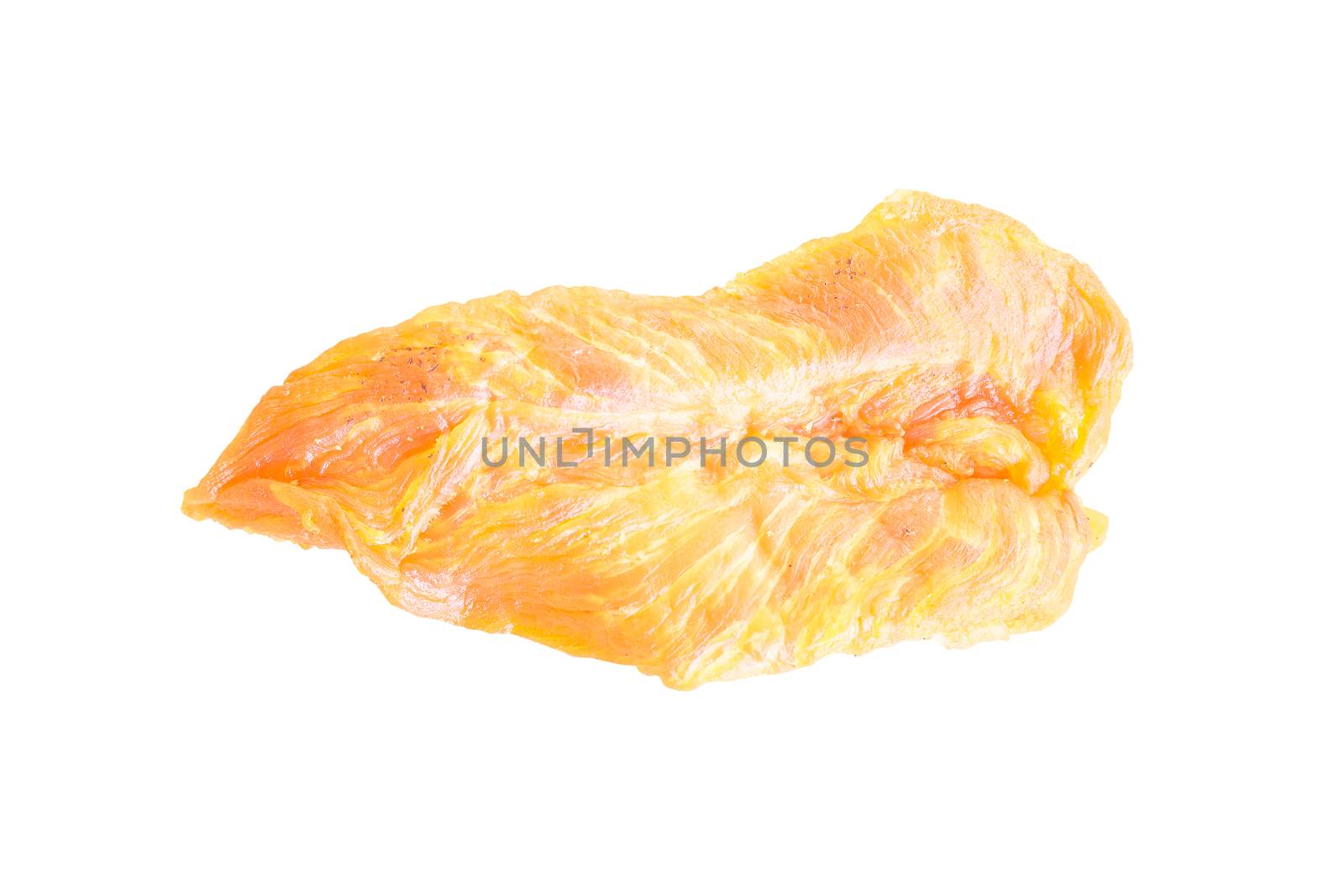 Dried chicken jerky for dogs isolate on white with Clipping path