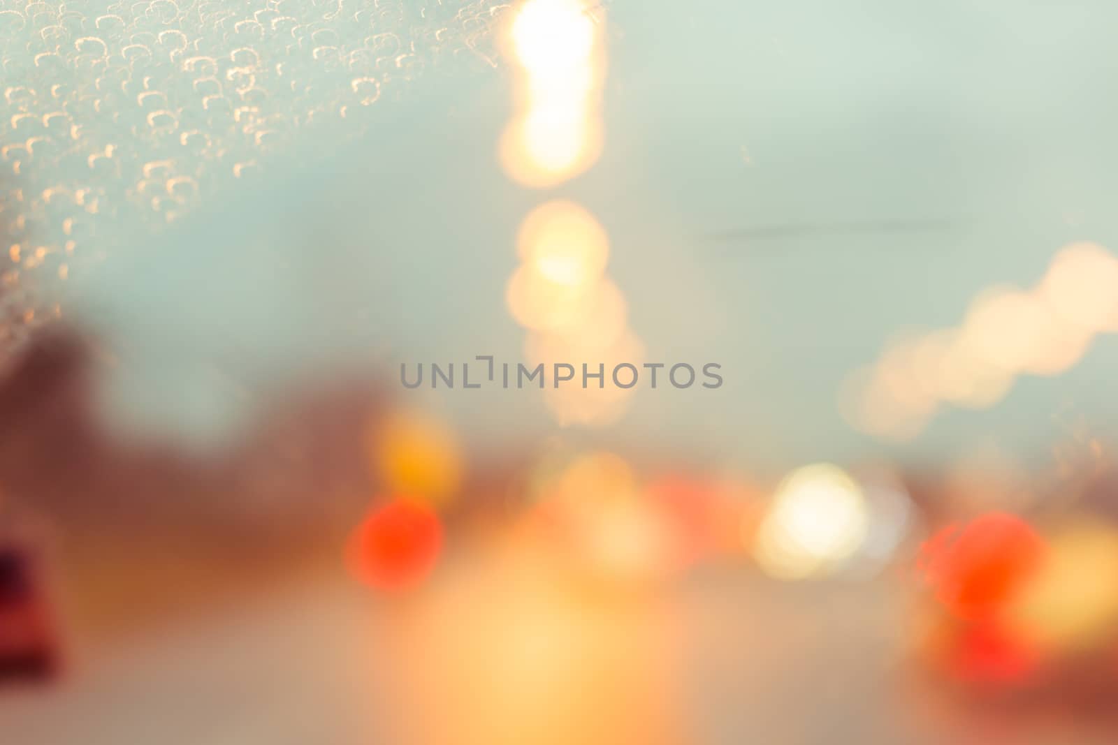 Abstract background, Blur water drops and light on glass background