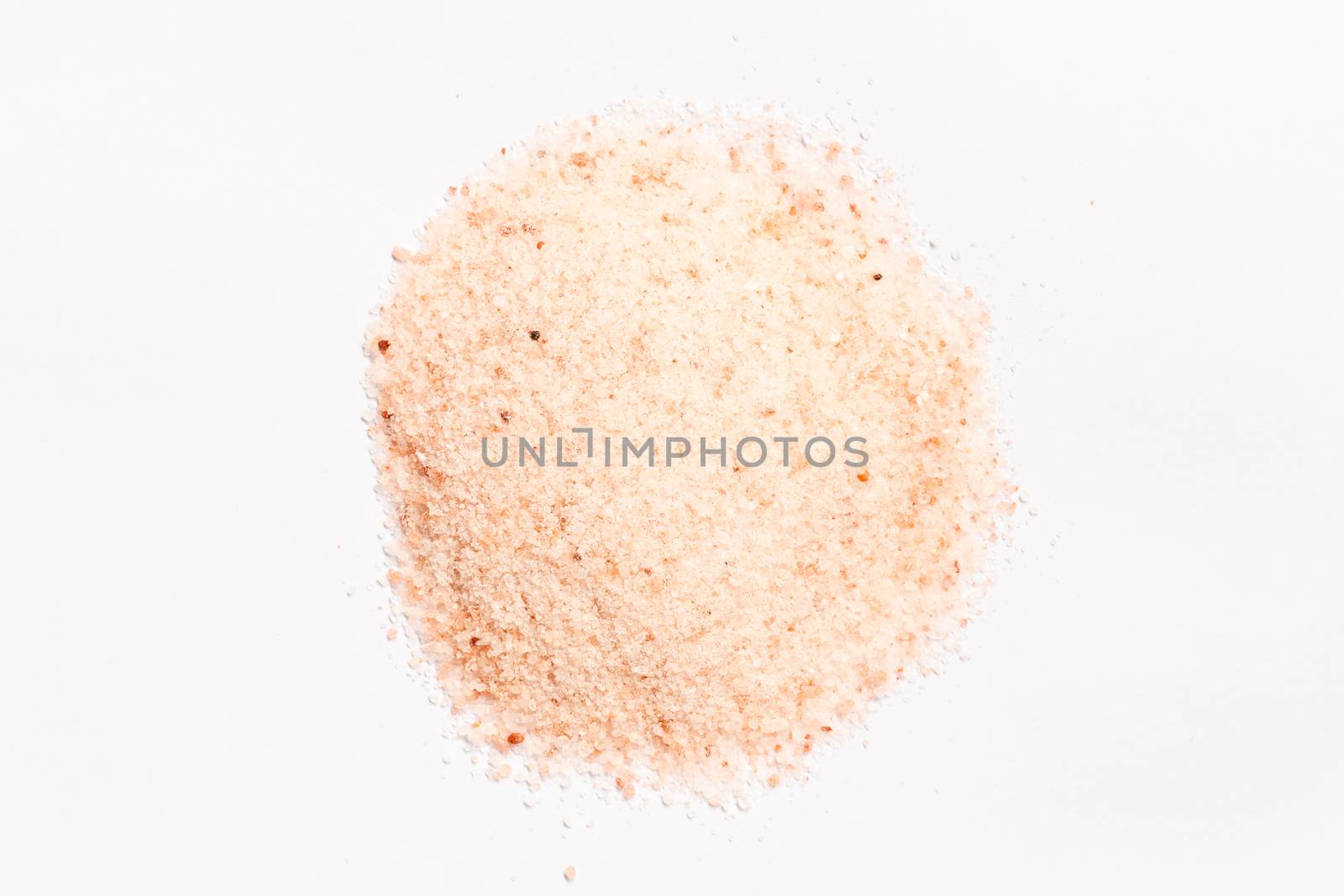 Pink salt , Himalayan salt on white background