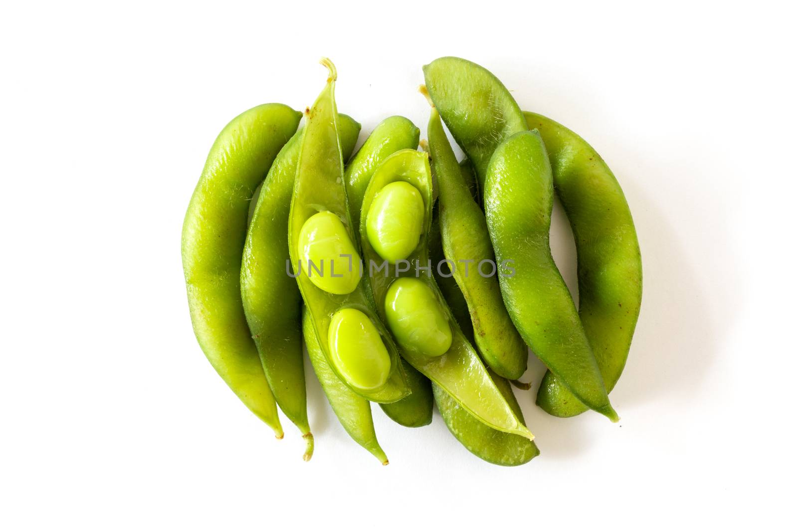 Japanese Soybeans on white background