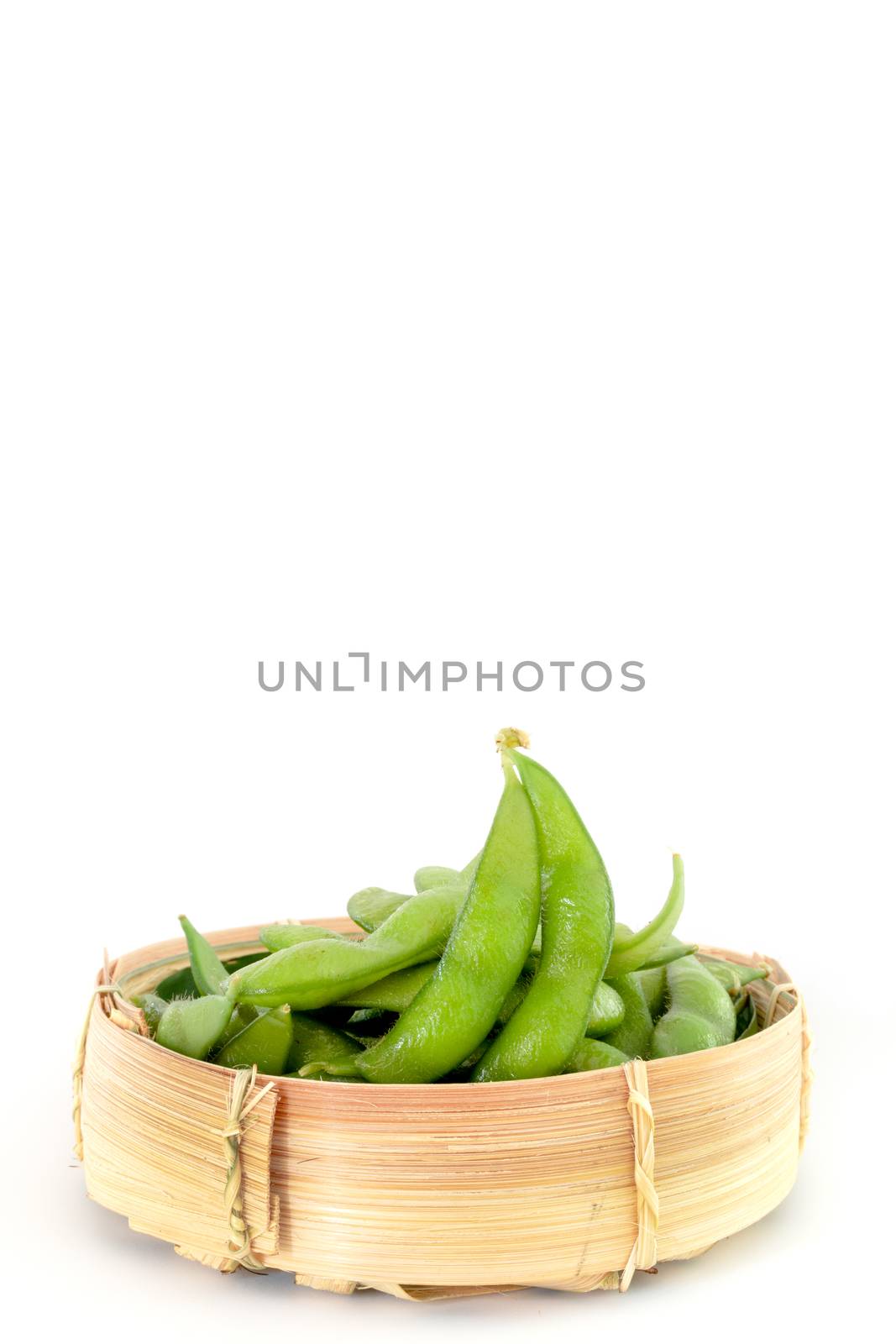 Japanese Soybeans on white background