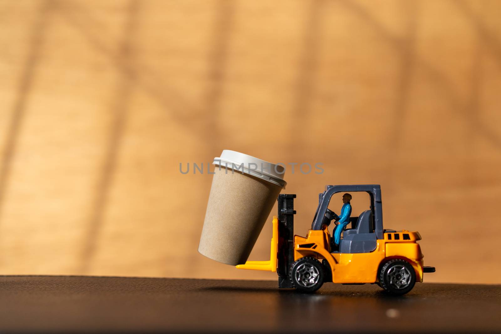 Miniature People and Coffee to-go Cup , Coffee delivery concept