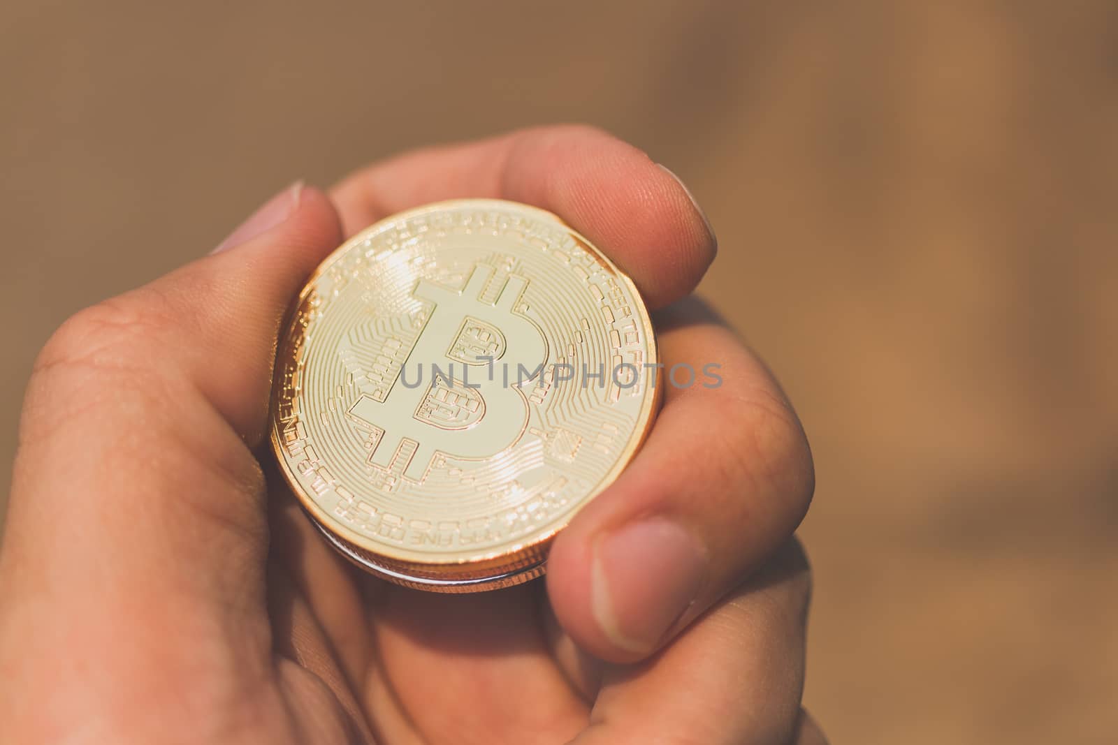 Bitcoin Cryptocurrency Digital Bit Coin BTC Currency Technology Business Internet Concept.