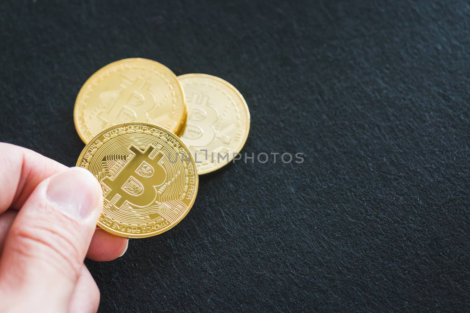 Bitcoin Cryptocurrency Digital Bit Coin BTC Currency Technology Business Internet Concept.