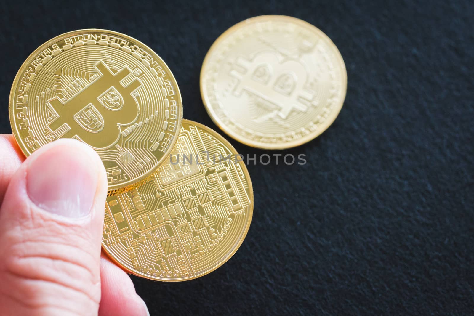 Bitcoin Cryptocurrency Digital Bit Coin BTC Currency Technology Business Internet Concept.