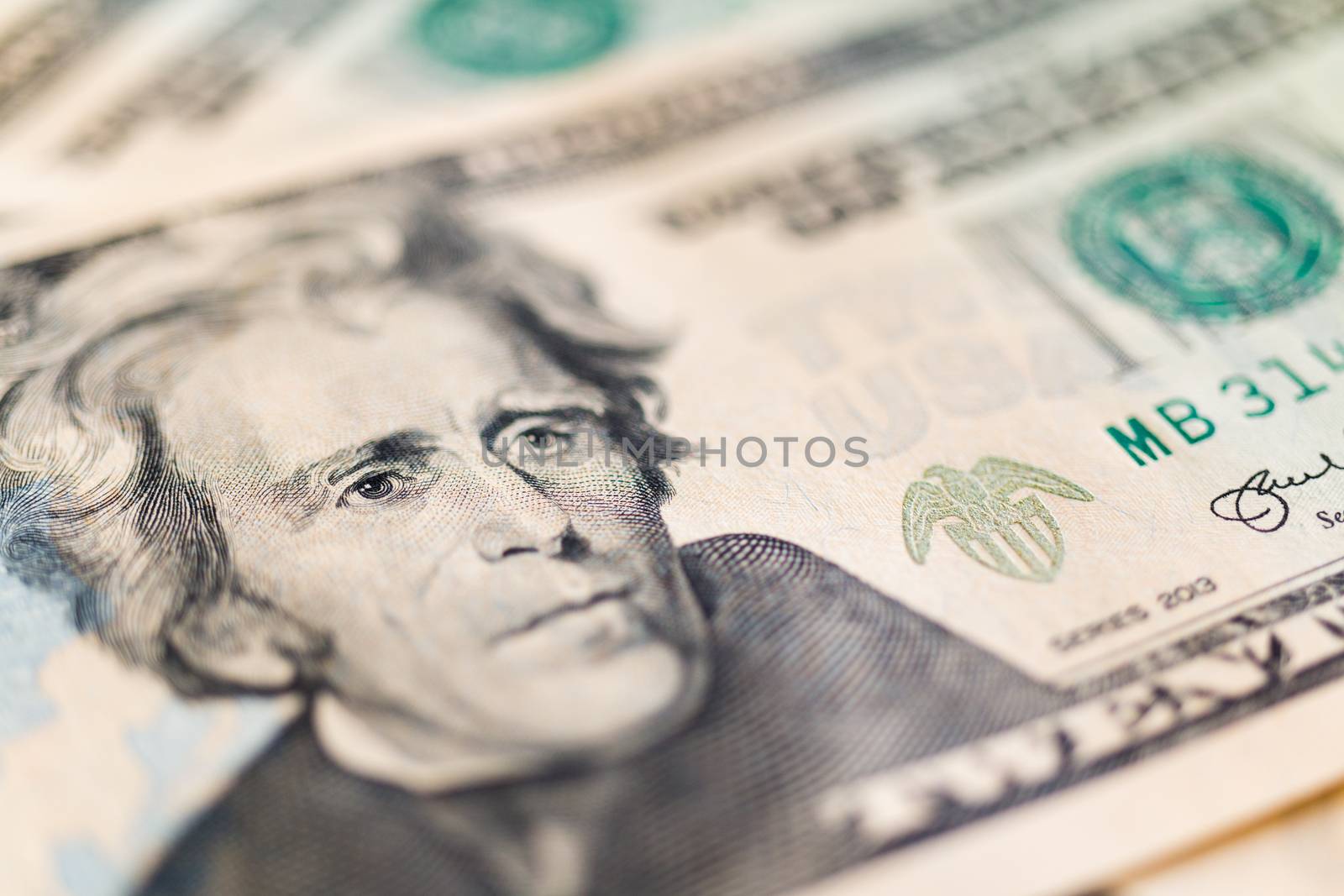 American dollars banknotes. commercial and banking concept.