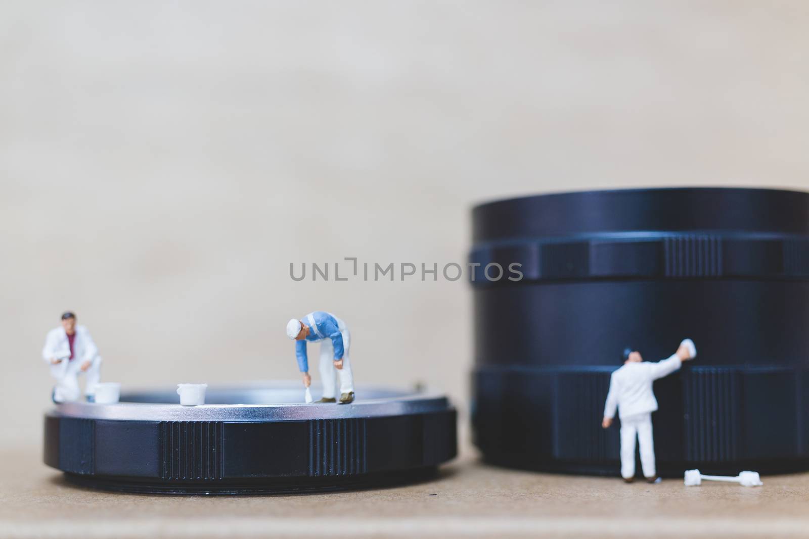 Miniature people : Worker team checking The pipe , Plumbing repair service concept