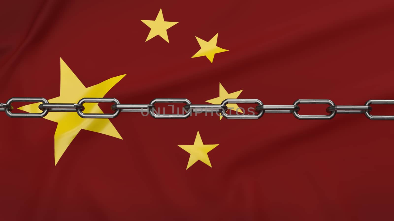 china flag and chain for business content 3d rendering.
 by Niphon_13