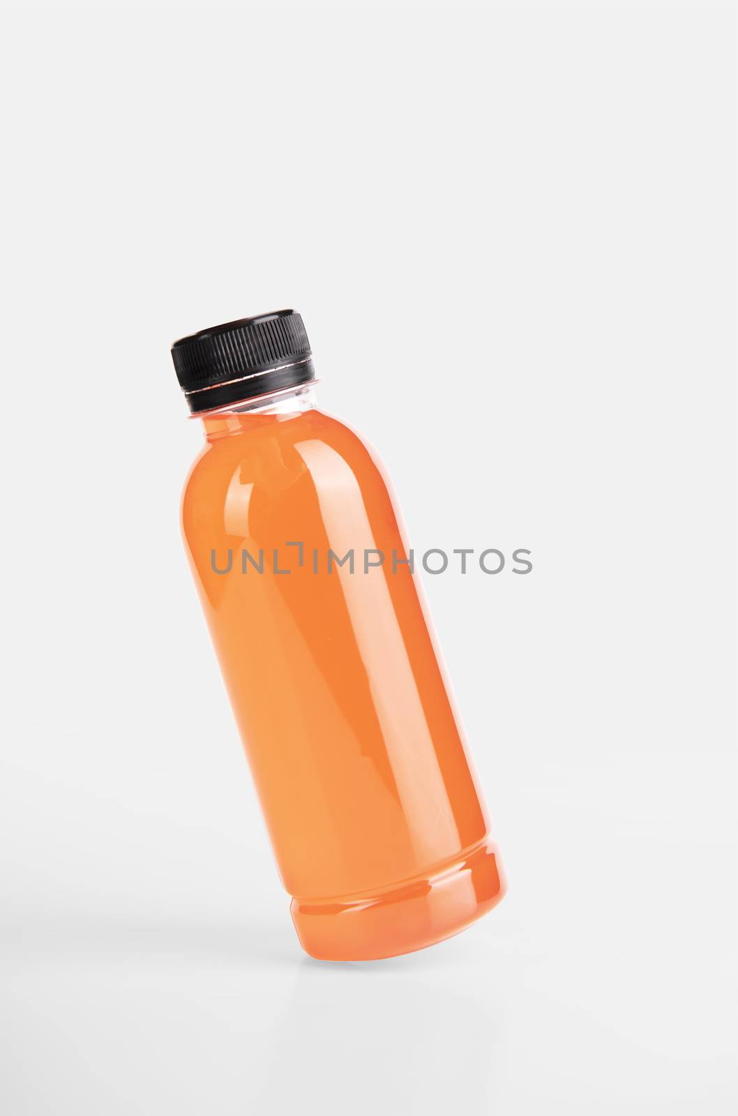 Orange juices bottle mock up blank using for beverage Template mockup. by barameeyay