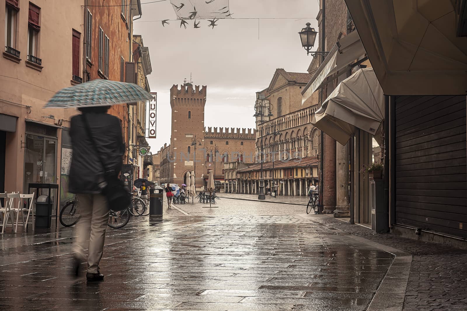 Evocative view of the street that leads to Piazza Trento Trieste in Ferrara 3 by pippocarlot