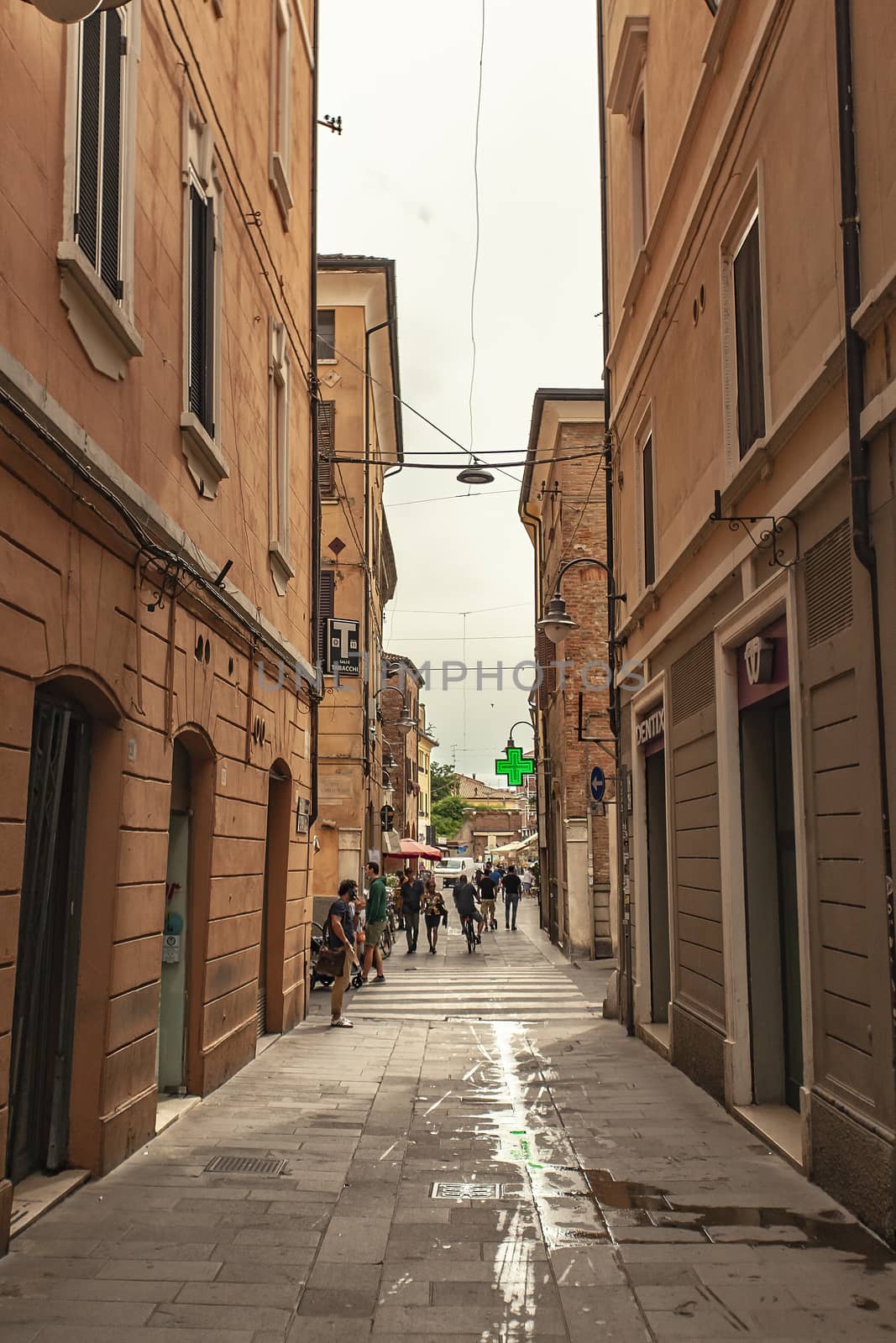 Historical alley in the Italian city Ferrara by pippocarlot