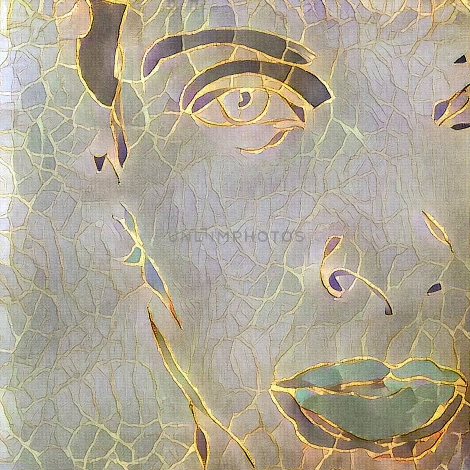 Modern digital painting. Woman's face