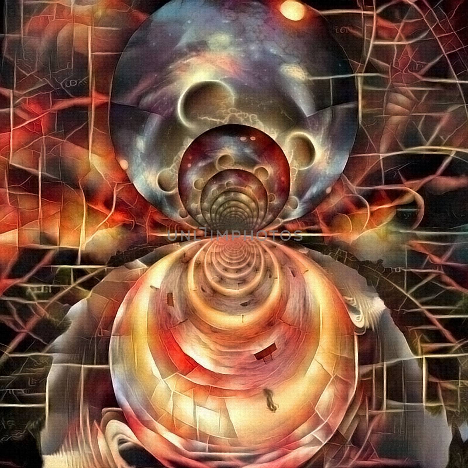 Eternity. Deep Space Fractal Painting. Multi layered spaces represents endless dimensions