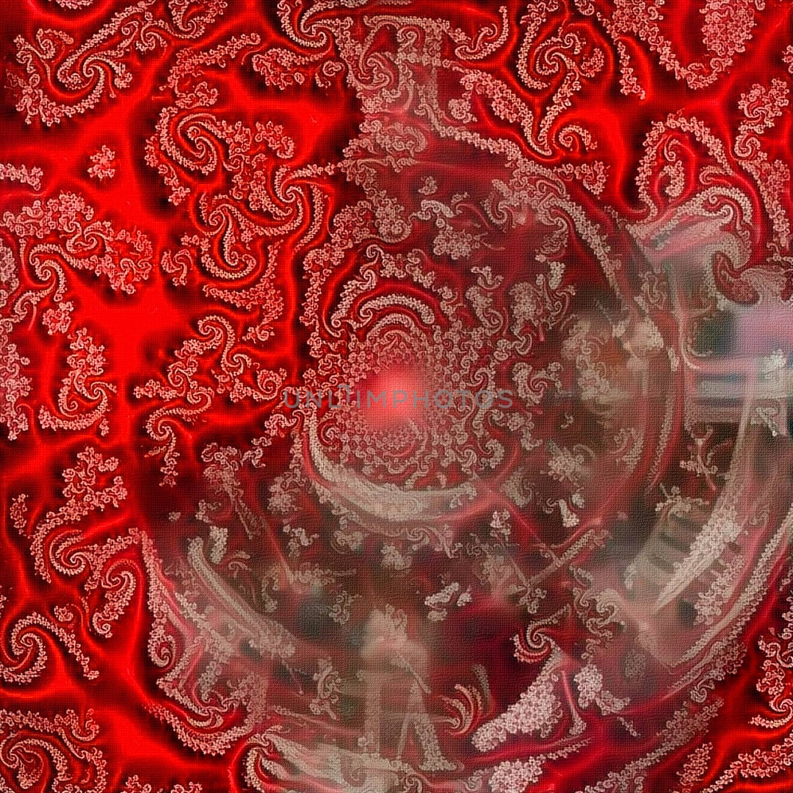 Abstract painting in red colors. Time particles