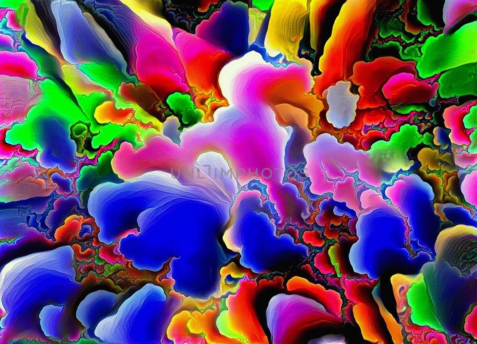 Vivid abstract painting. Colorful clouds