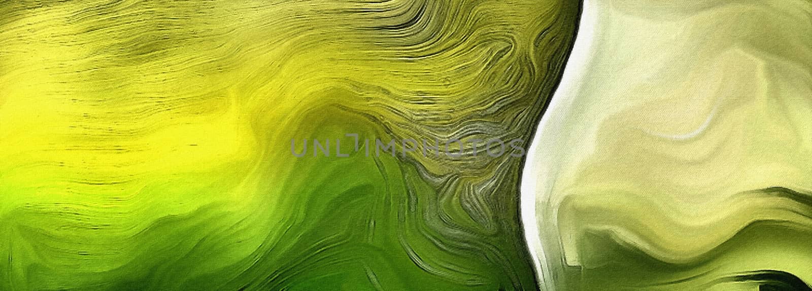 Abstract painting mostly in shades of green.