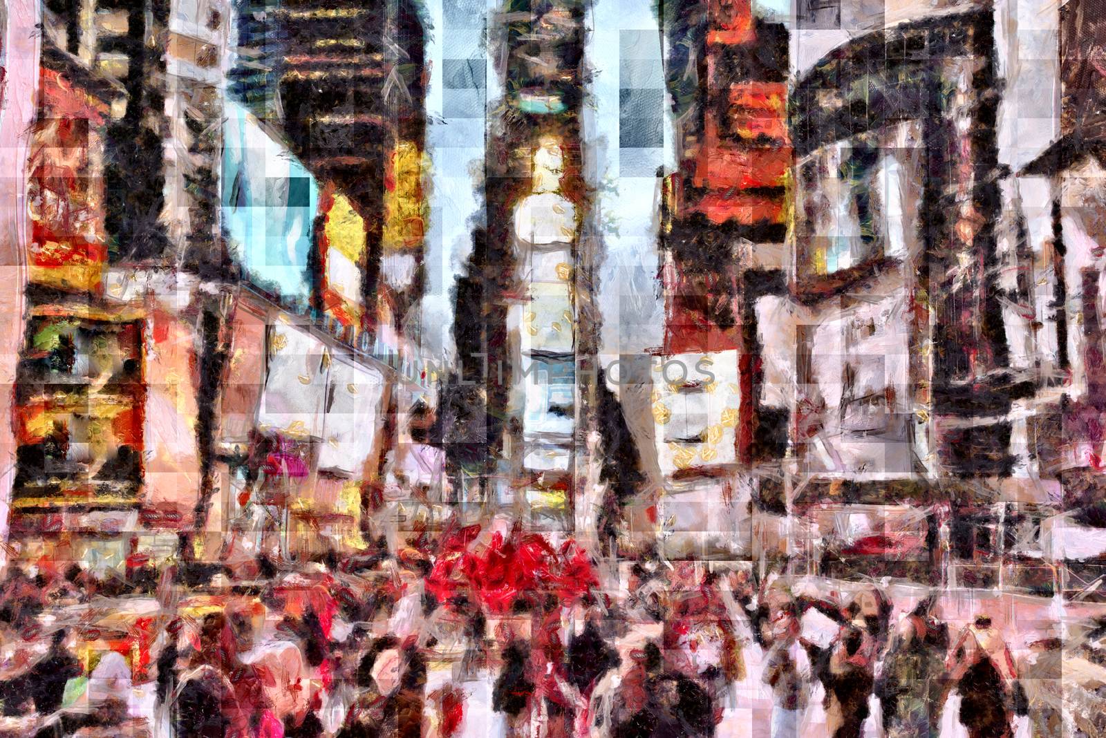 Abstract modern painting. Times Square.
