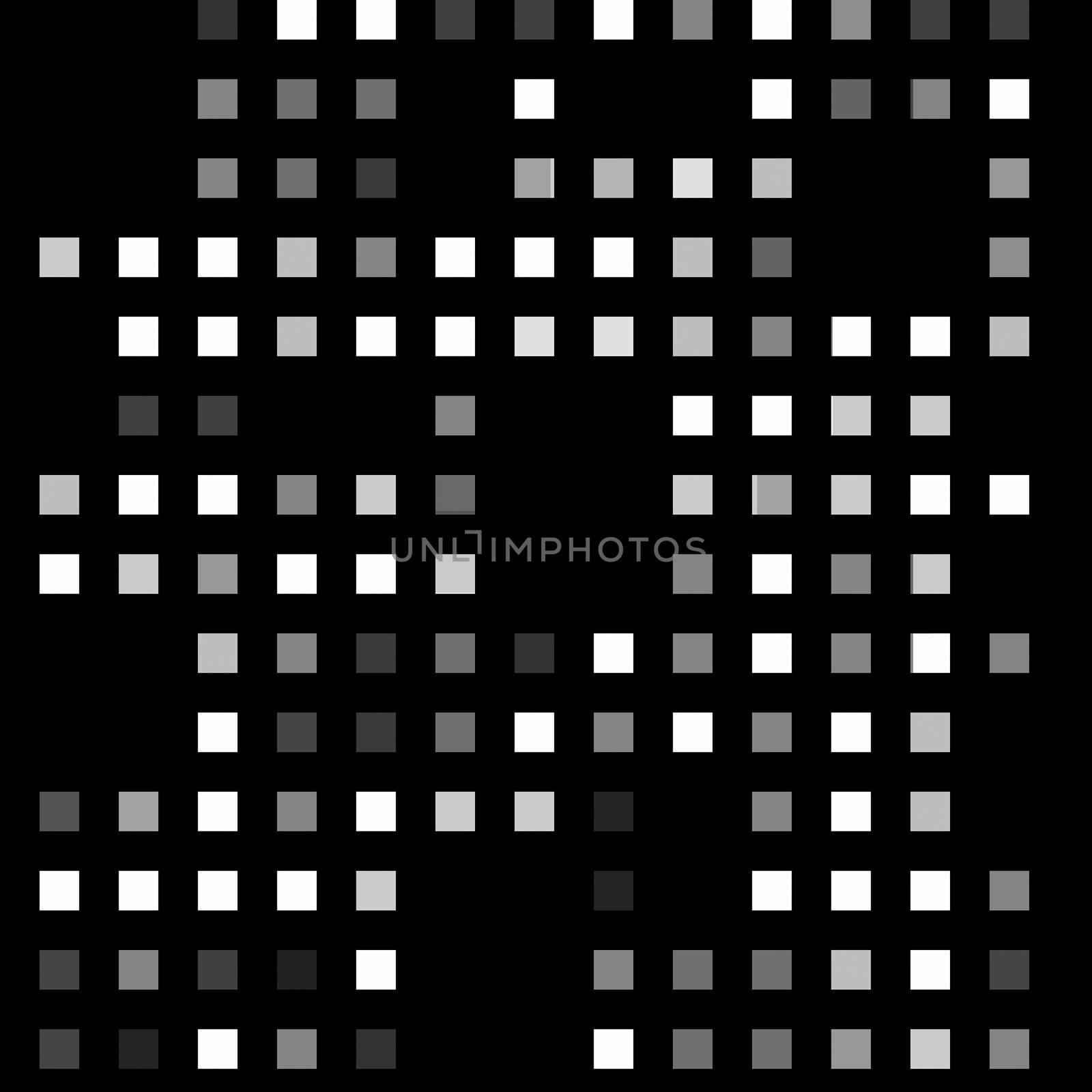 Abstraction. Small squares pixels in white and grey colors.