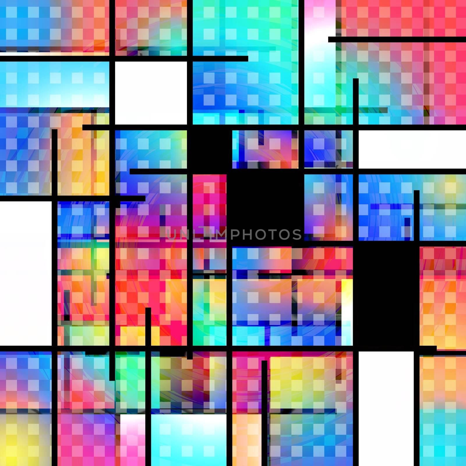 Colorful geometric background Mondrian inspired