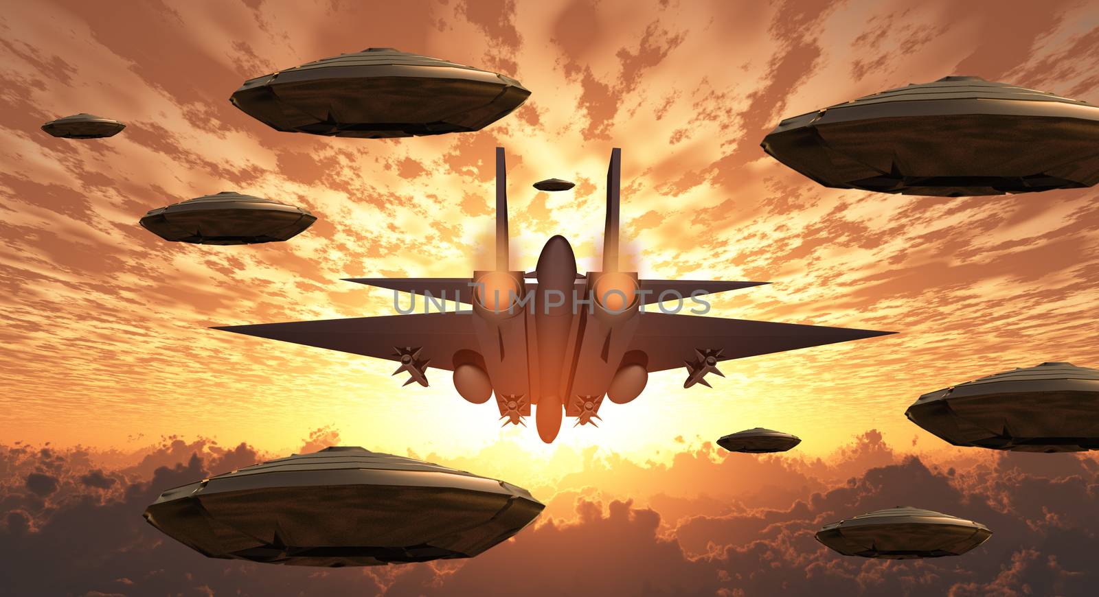Military Jet Pursue UFO by applesstock