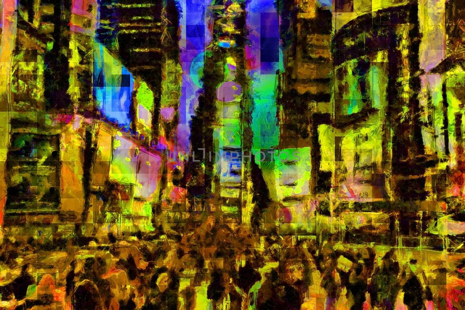 Abstract modern painting. Times Square New York