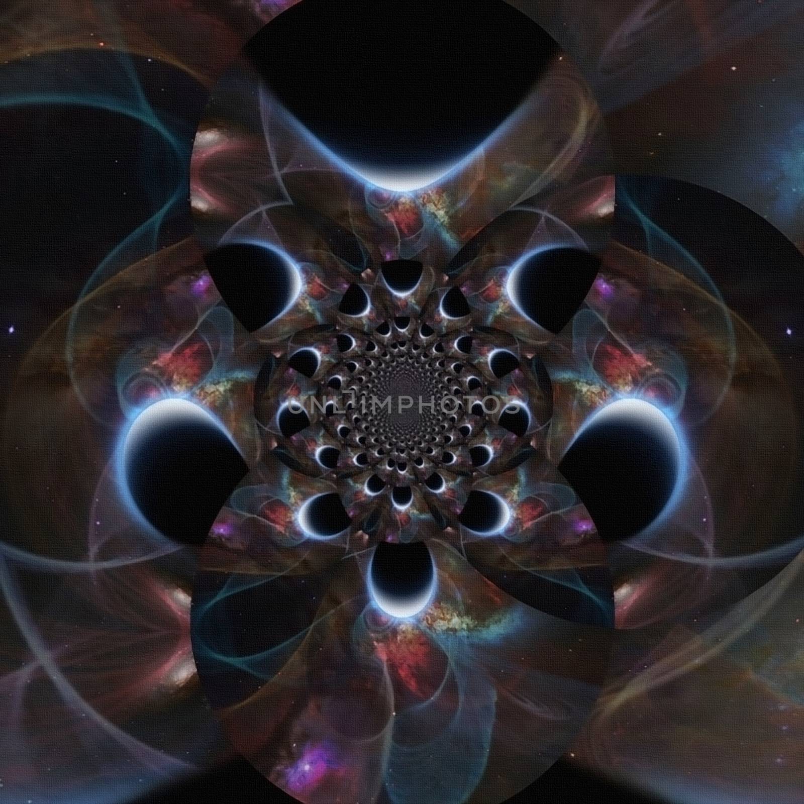 Abstract sci-fi painting. Space Fractal