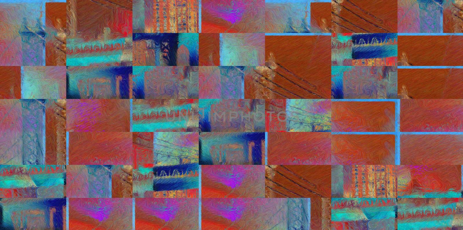 Modern digital abstract. Manhattan bridge