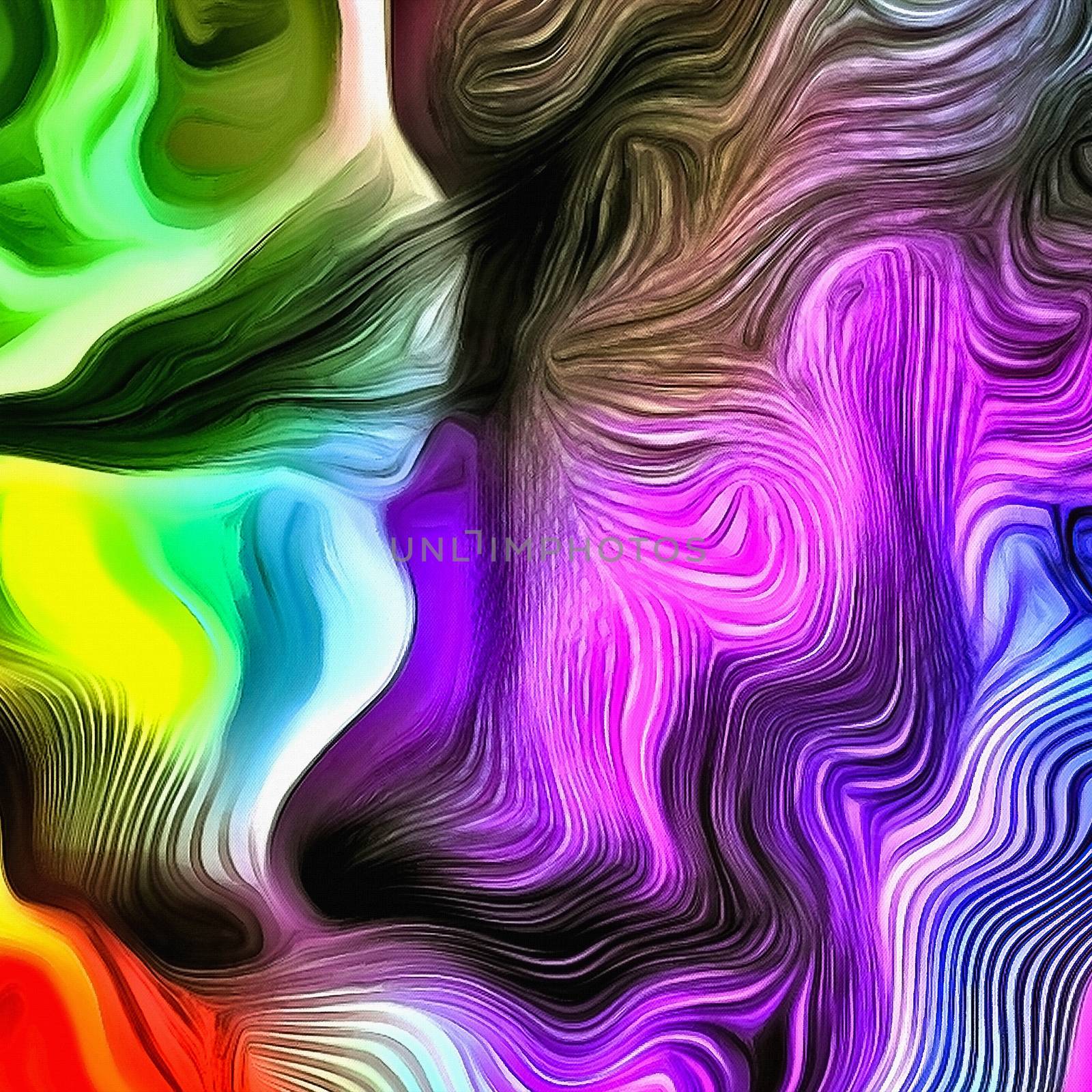 Abstract of colors and lines. Purple is main color. 3D rendering