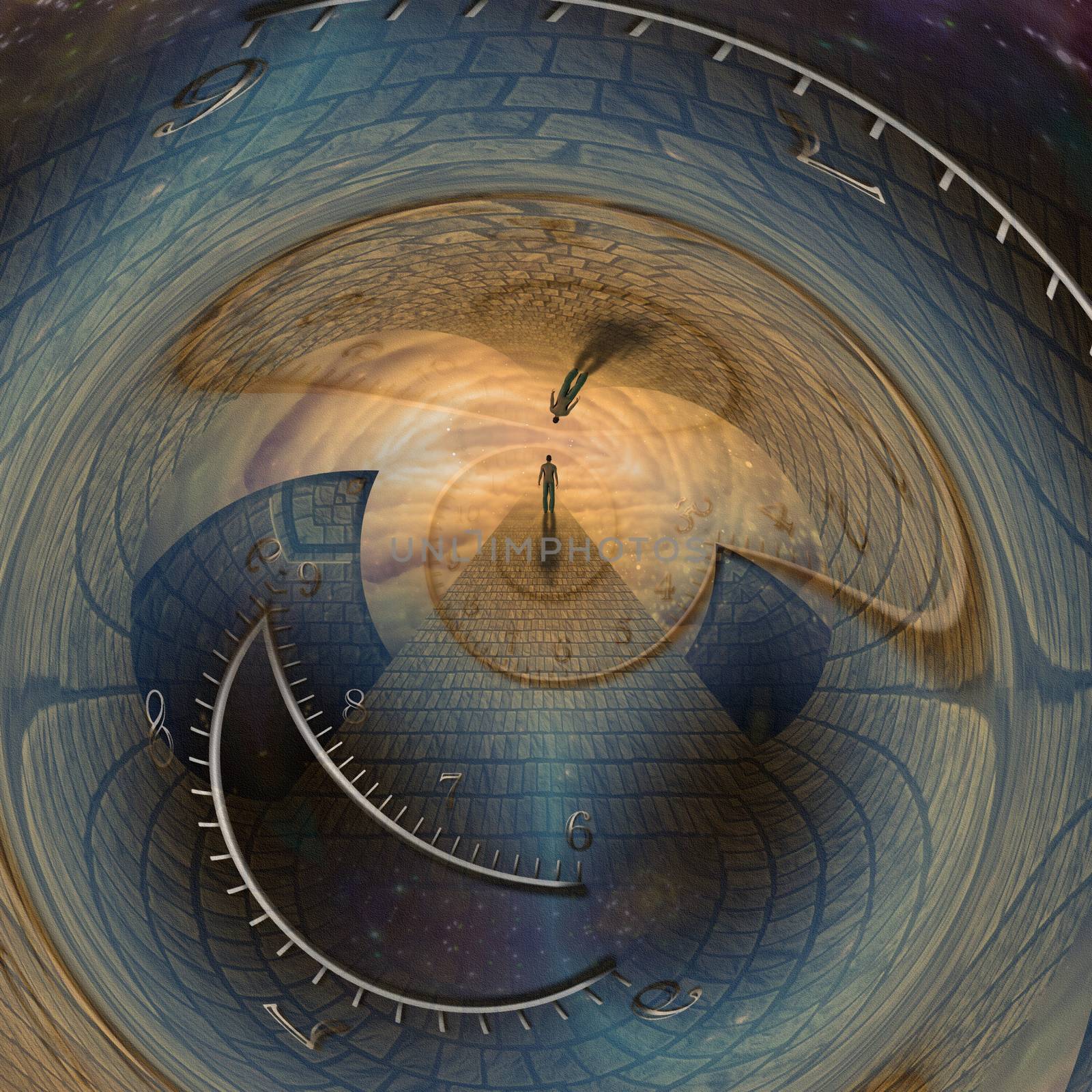 Man journeys through doorway of time