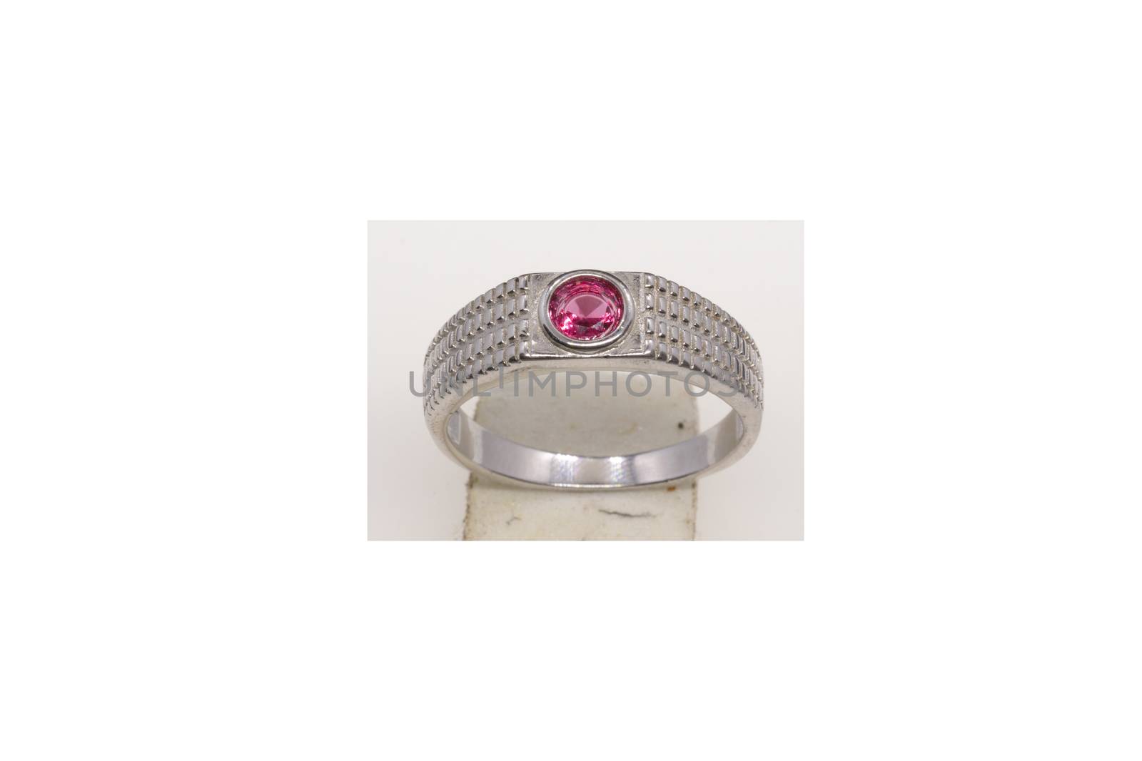 A crystal red Diamond Stone 92.5 Sterling Silver Round Solitaire Ring design for Women and Girls by 9500102400