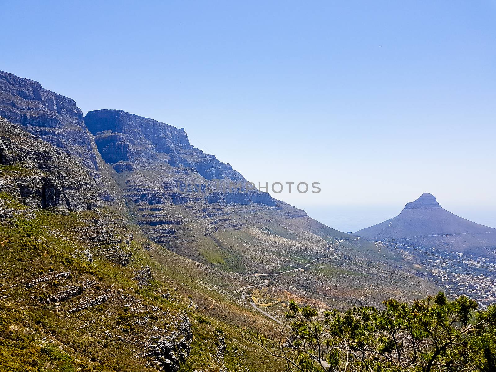 Table Mountain National Park and Lions head in Cape Town. by Arkadij