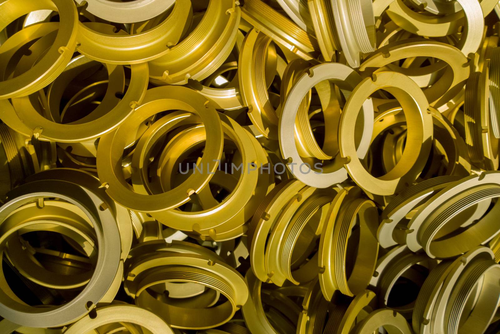 a batch of sulfur oxidated anodized aluminium parts.