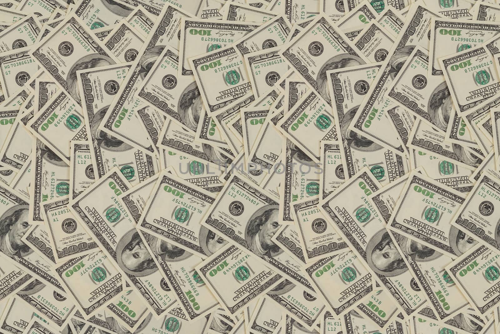 flat seamless texture and background of real one hundred united states of america dollar banknotes
