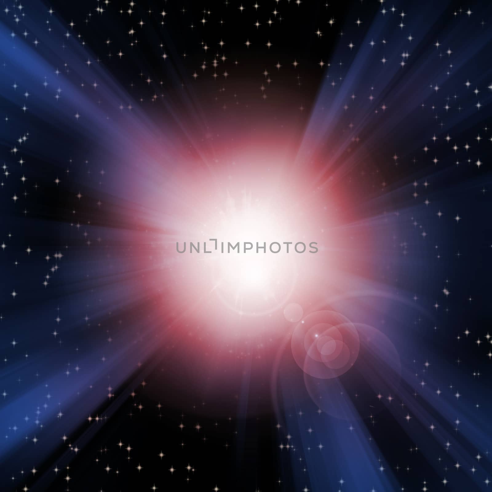 Supernova. Burst of Light in Space