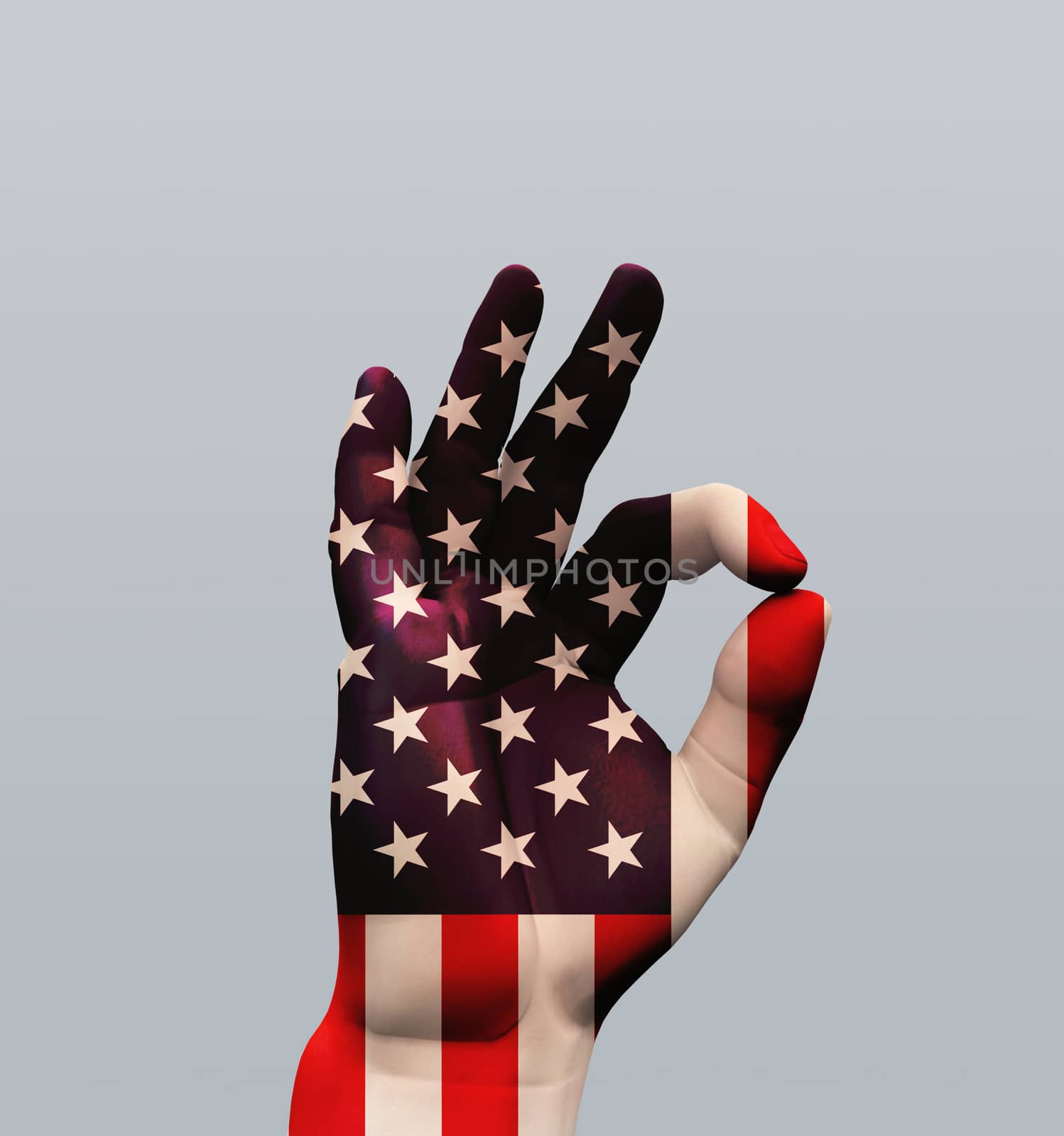 USA OK. Hand gesture sign
