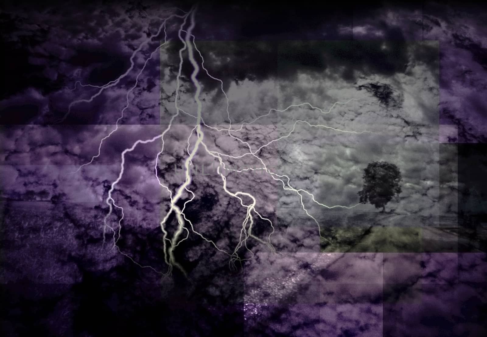 Abstract clouds and lightning.